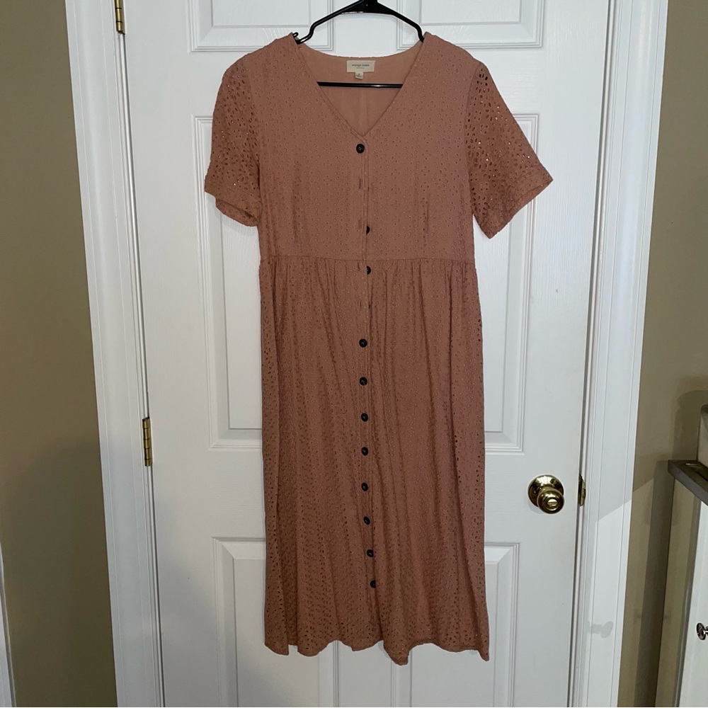 Mauve pink midi dress